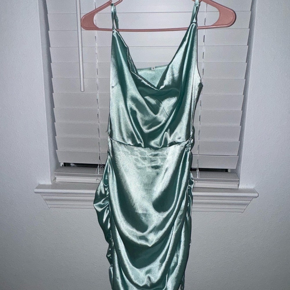 Blue Satin Dress